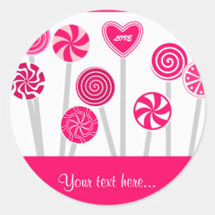 Heart Lollipops Design Sticker
