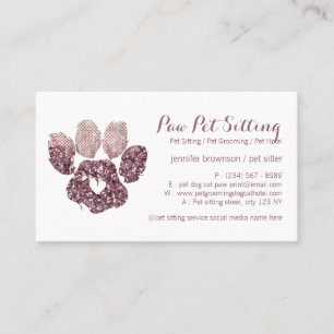 Heart Love Quarz Haustiersitter Grooming Pfote Visitenkarte