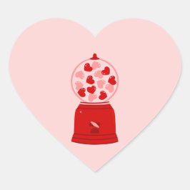 heart love valentine gum machine gumballs Herz-Aufkleber