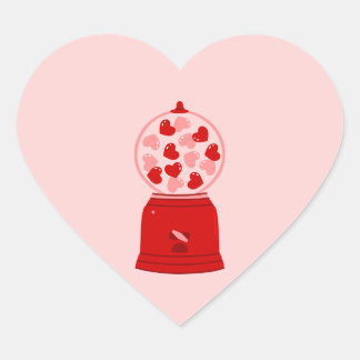 heart love valentine gum machine gumballs Herz-Aufkleber