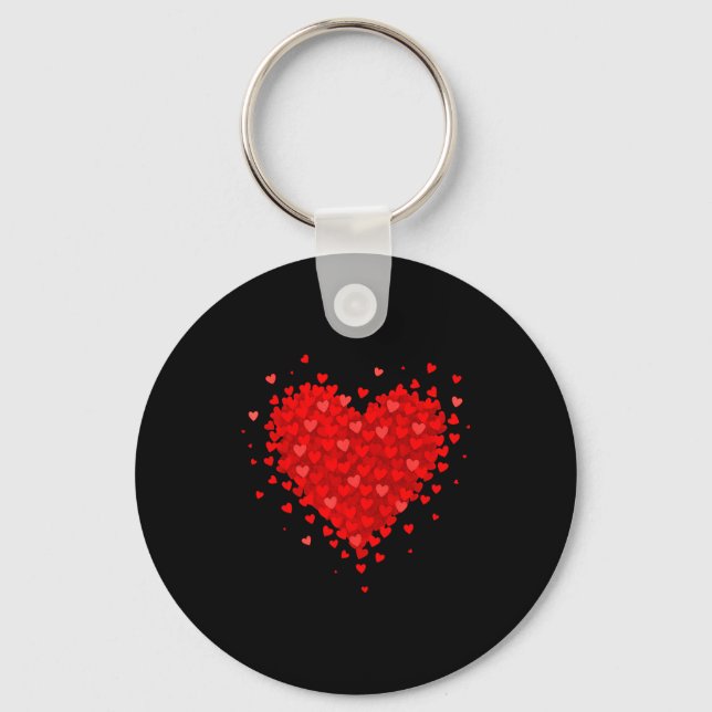 Heart Made Of Hearts Valentines Day Womens Teens G Schlüsselanhänger (Vorderseite)