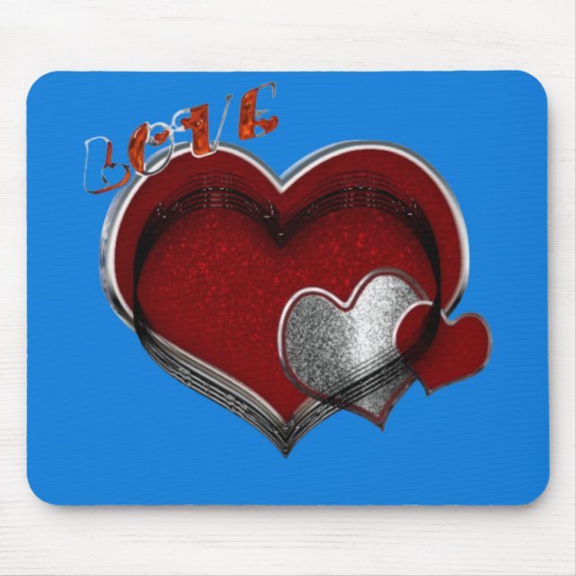 Heart Magic Blue Mouse Pad Mousepad (Vorne)