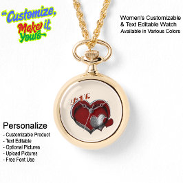 Heart Magic Gold Necklace Beige Face Armbanduhr