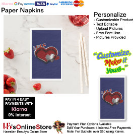 Heart Magic Navy Blue Paper Napkin Gasttuch Serviette