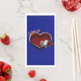 Heart Magic Royal Blue Paper Napkin Guest Towel  Serviette