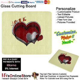 Heart Magic Yellow Glass Cutting Board 15,2x17,8cm Schneidebrett