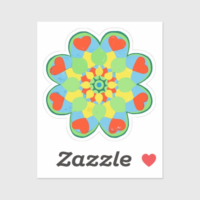 Heart Mandala Aufkleber (Blatt)