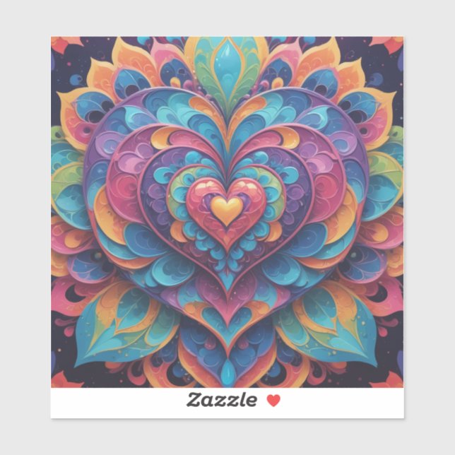 Heart Mandala Aufkleber (Blatt)