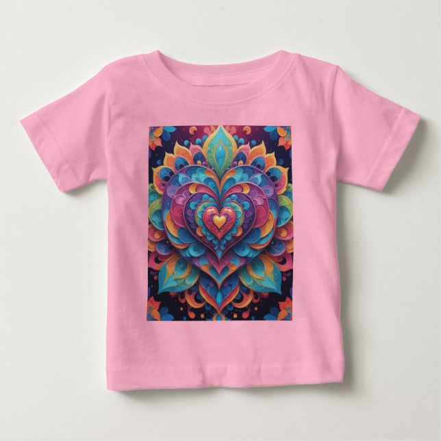Heart Mandala Baby T-shirt (Vorderseite)