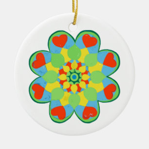 Heart Mandala Keramik Ornament