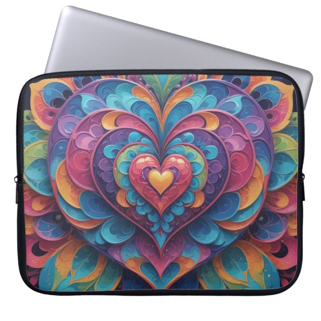 Heart Mandala Laptopschutzhülle (Vorderseite)