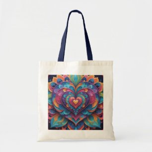 Heart Mandala Tragetasche