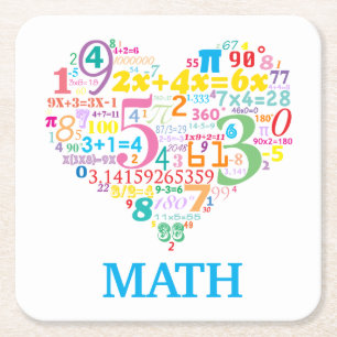 Heart Math Rechteckiger Pappuntersetzer