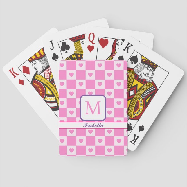 Heart Modern Pink Liebe Collection Spielkarten (Rückseite)