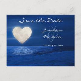 Heart Moon Winter Beach Save the Date Hochzeit Ankündigungspostkarte