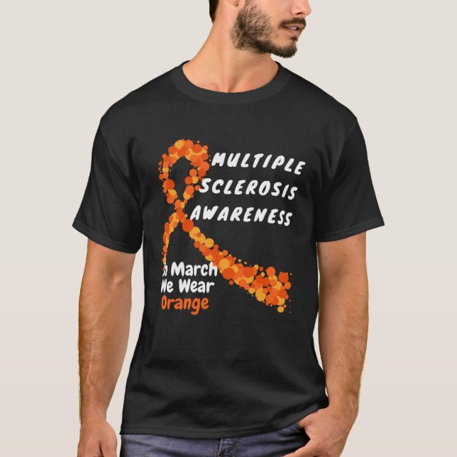 Heart MS Multiple Sclerosis Awareness March We Wea T-Shirt (Vorderseite)