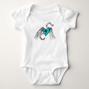 Heart Music Blue Baby Strampler