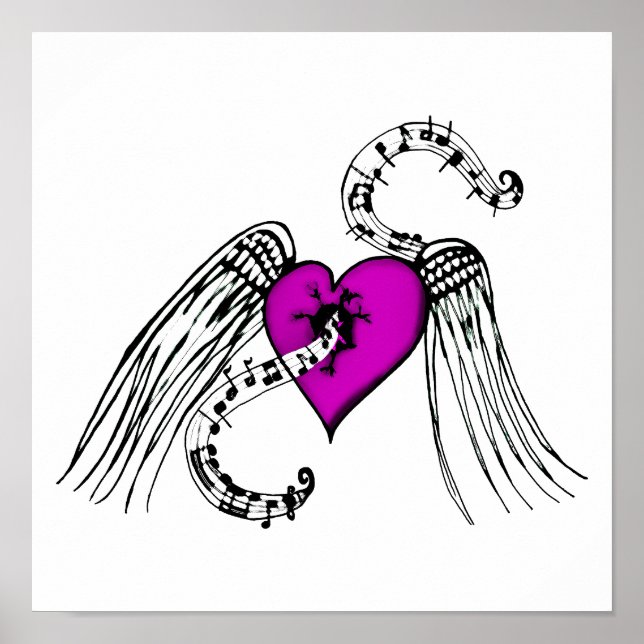Heart Music Pink Poster (Vorne)