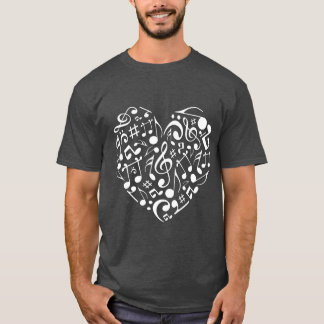 Heart Musical Notes Music Lover Musicianinger girl T-Shirt