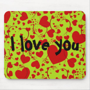 HEART Muster ART 5 + Ihr Text hellgrün Mousepad