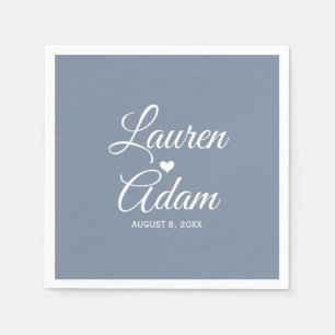 Heart Napkins   Einfaches Skript (Dusty Blue Dk) Serviette