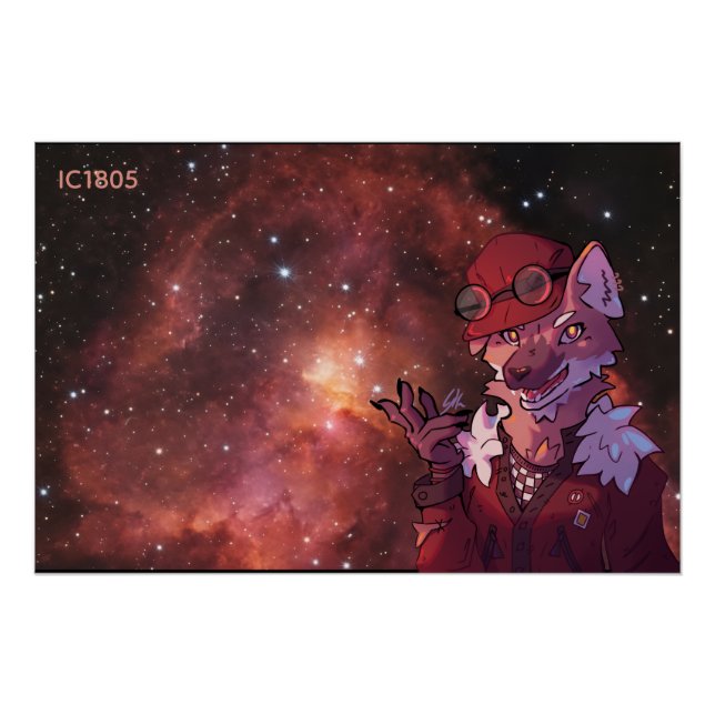 Heart Nebula IC 1805 Anime wolf Poster (Vorderseite)