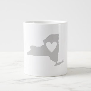 Heart New York Staat Karte Silhouette Jumbo-Tasse
