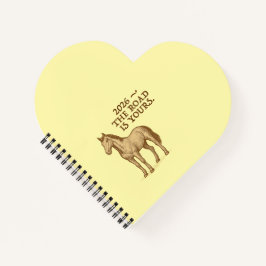 Heart notebook with motivational text and horse notizbuch