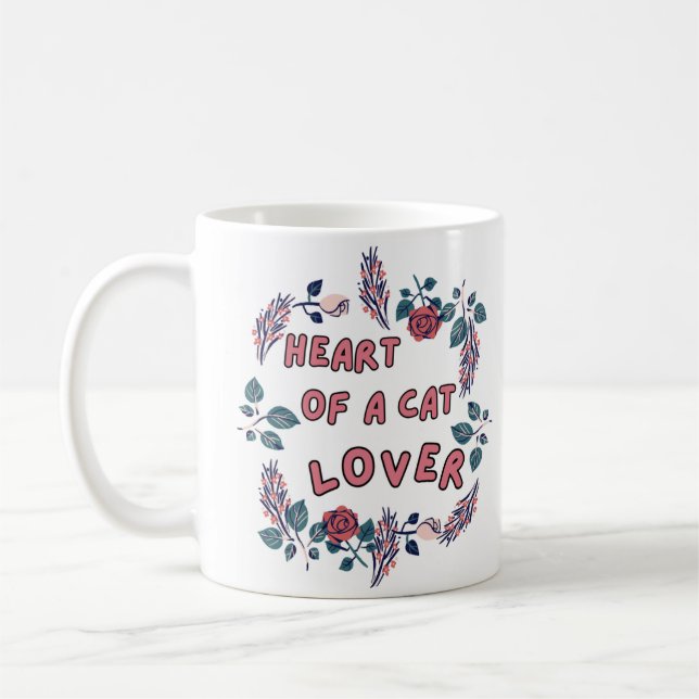 Heart of a Cat Lover Mug (Gauche)