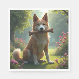 Heart Of A Hound – Treues Hundeporträt Kunstservie Serviette