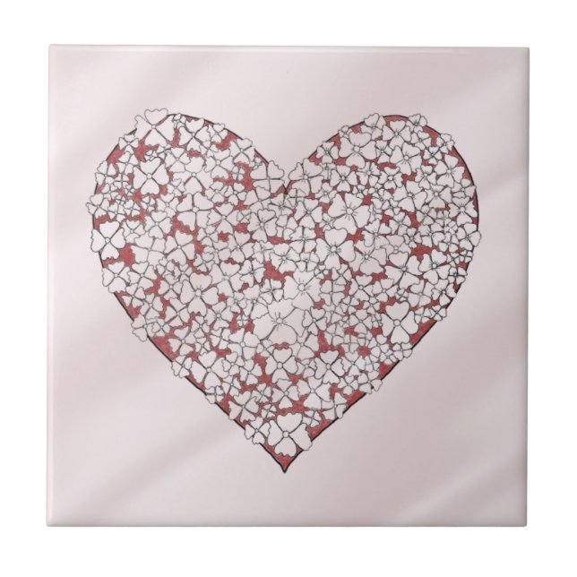Heart of Flowers Decorative Tile Fliese (Vorderseite)