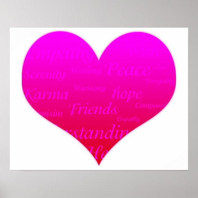 Heart of Hope Pink Motivational Poster (Vorne)