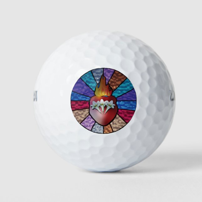 Heart of St. Joseph: Stainted Glass Version Golfball (Vorderseite)