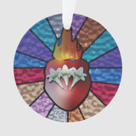 Heart of St. Joseph: Stainted Glass Version Ornament
