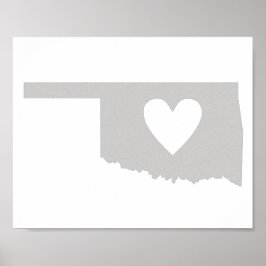 Heart Oklahoma Staat Silhouette Poster