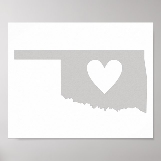 Heart Oklahoma Staat Silhouette Poster (Vorne)