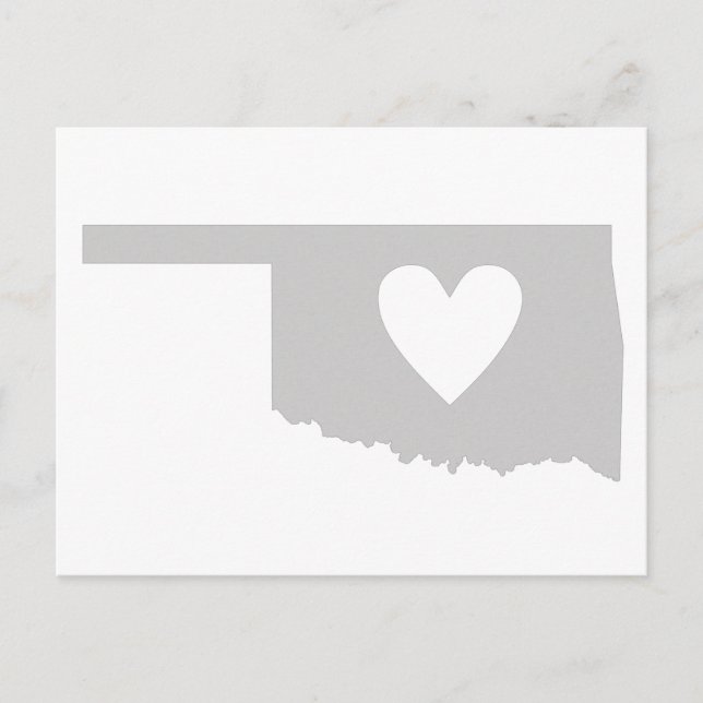 Heart Oklahoma Staat Silhouette Postkarte (Vorderseite)