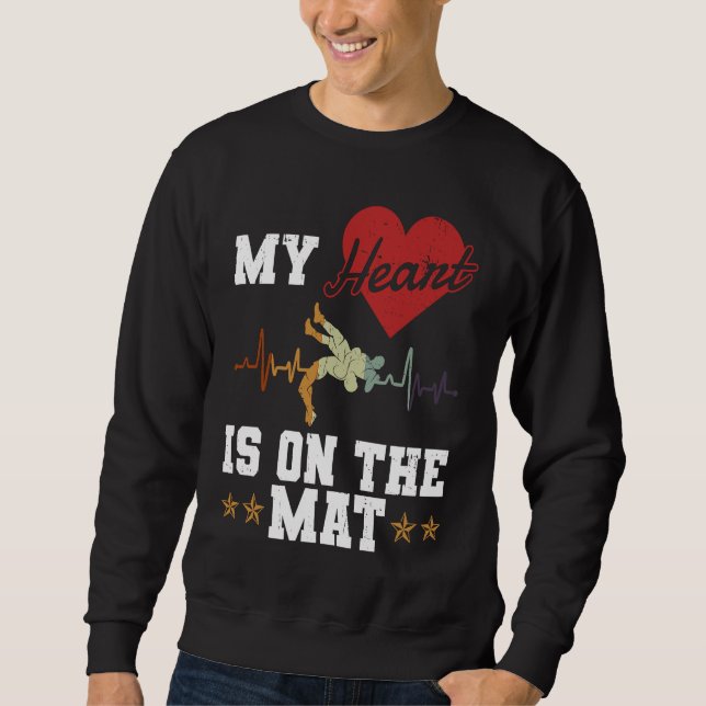Heart On The Mat  Freestyle Wrestling Sport  Wrest Sweatshirt (Vorderseite)