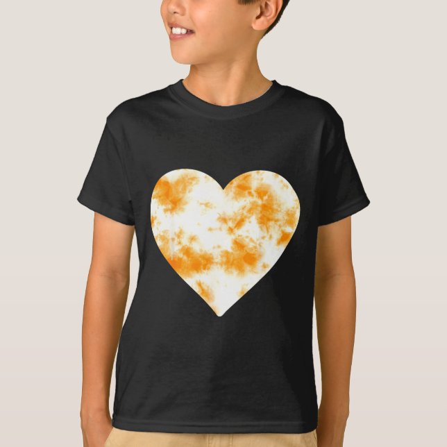 Heart Orange Tie Dye - Cute Valentines Day Graphic T-Shirt (Vorderseite)