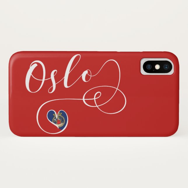 Heart Oslo Handy Case, Norwegen Case-Mate iPhone Hülle (Rückseite (Horizontal))