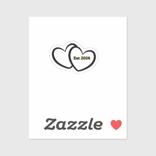 Heart outline Bride Groom Wedding  Aufkleber (Blatt)