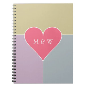 Heart Pattern angepasstes Monogramm-Notebook Notizblock