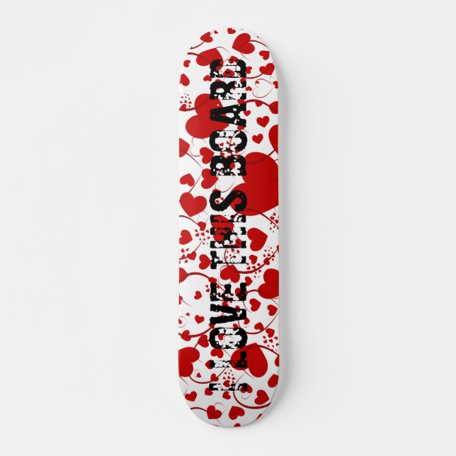HEART Pattern ART 5 + your text Skateboard (Vorne)