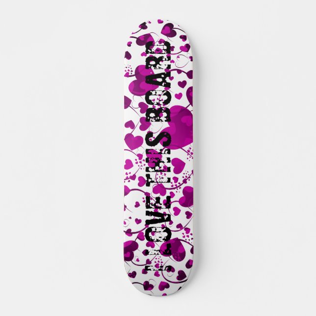 HEART Pattern ART 6 + your text Skateboard (Vorne)