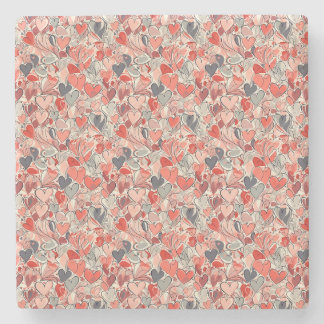 Heart Pattern - Cute and Lovely Valentine's Day Steinuntersetzer