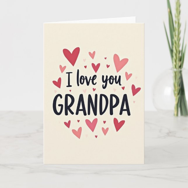 Heart Pattern Grandpa Card Karte (Vorderseite)