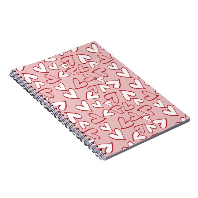 Heart Pattern Notebook Notizblock (Rechte Seite)