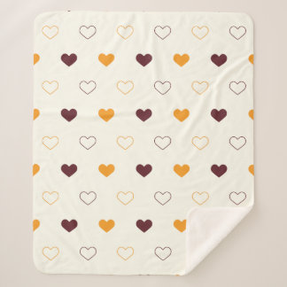 Heart Pattern with Orange & Brown Hearts Sherpadecke