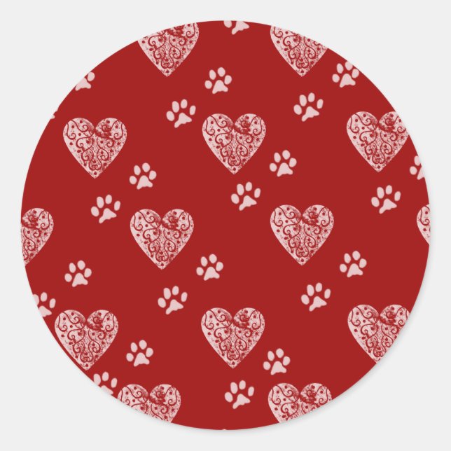 Heart Paw Print Stickers (Vorderseite)