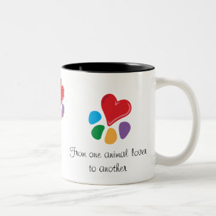 Heart-Paw_ "von einem Tierliebhaber" Zweifarbige Tasse